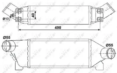 30259 Радіатор інтеркулера Ford Transit 2.0 DI 00-06 NRF підбір по vin на Brocar