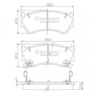 J3601062 Тормозные колодки дисковые МЗ NIPPARTS підбір по vin на Brocar