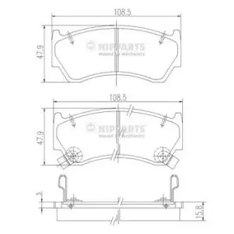 J3601062 Тормозные колодки дисковые МЗ NIPPARTS підбір по vin на Brocar