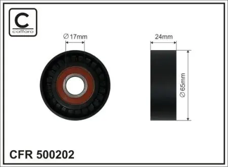 500202 Ролик генератора VW Caddy IV 15- (натяжной) (65x24) CAFFARO подбор по vin на Brocar
