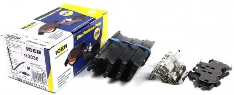 182036 Колодки гальмівні (задні) Kia Sportage/Ceed/Rio/Optima/Hyundai Accent/i10/i20/i30/i40/Elantra 10- ICER підбір по vin на Brocar