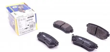 181712 Колодки гальмівні (задні) Hyundai Accent/i30 05-12/Kia Cee'd/Rio/Sportage 04- ICER підбір по vin на Brocar