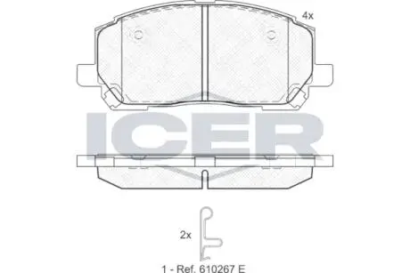 181705 Колодки тормозные (передние) Lexus RX 98-03/Toyota Highlander/Kluger 00-10/Harrier 97-03 ICER подбор по vin на Brocar