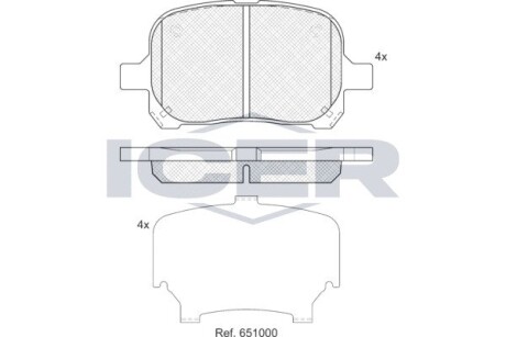 181632 Колодки тормозные (передние) Toyota Camry 96-02/Lexus ES 91-01/RX 98-03 ICER подбор по vin на Brocar