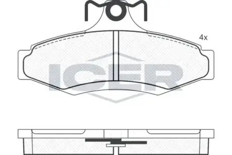 181261 Колодки тормозные (задние) Daewoo Nubira 97-/Leganza 97-04/Chevrolet Astra 99-11/Vectra 96-98 ICER подбор по vin на Brocar