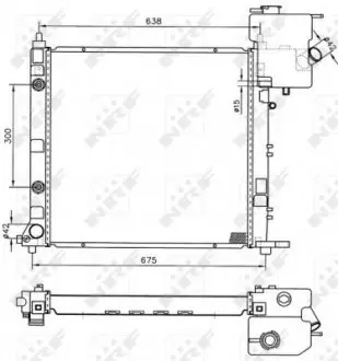 50582 Радіатор охолодження MB Vito (W638) 2.2CDI/2.3TD 96- (МКПП) NRF підбір по vin на Brocar