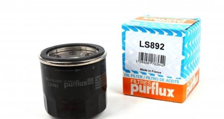LS892 Фільтр масляний Mazda 1.6/2.0 87- (h=65mm) PURFLUX підбір по vin на Brocar
