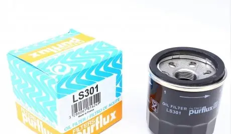 LS301 Фільтр масляний Renault Laguna 2.0i 16V 07-15 (h=66mm) PURFLUX підбір по vin на Brocar
