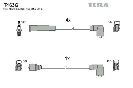 T463G Комплект кабелів запалювання TESLA підбір по vin на Brocar