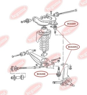 BC02051 Пыльник опоры шаровой BC GUMA подбор по vin на Brocar