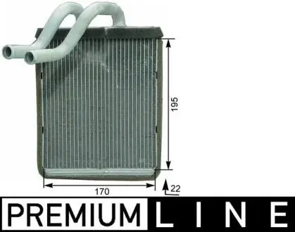 AH179000P Радіатор пічки SORENTO 2.4/2.5/3.5 02- (Premium Line! OE) MAHLE / KNECHT підбір по vin на Brocar
