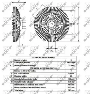 49517 Муфта вентилятора Ford Transit 2.5D 98- NRF подбор по vin на Brocar