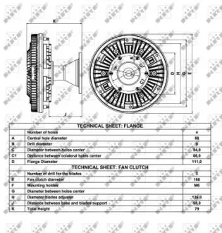 49063 Муфта вентилятора MB Vario 4.3TD OM904 NRF підбір по vin на Brocar