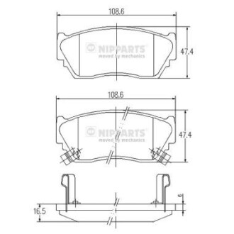 J3601048 Колодки гальмівні дискові NIPPARTS підбір по vin на Brocar