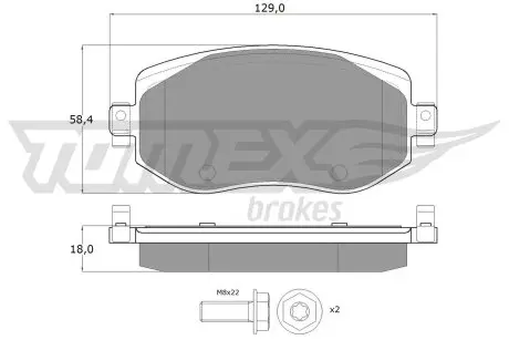 1833 Гальмівні колодки дискові TOMEX підбір по vin на Brocar