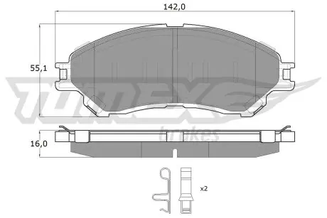 1813 Гальмівні колодки, дискові (набір) TOMEX підбір по vin на Brocar