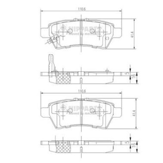 J3611050 Гальмівні колодки дискові NIPPARTS підбір по vin на Brocar