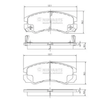 J3609009 Тормозные колодки дисковые NIPPARTS підбір по vin на Brocar