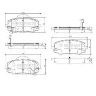 N3600552 Гальмівні колодки (набір) NIPPARTS підбір по vin на Brocar