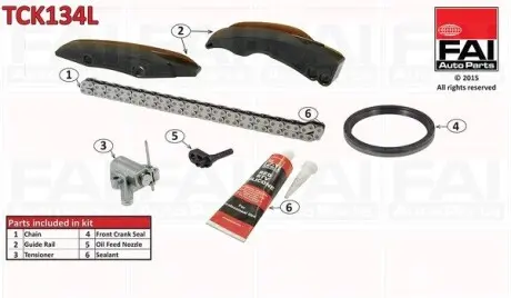 TCK134L К-кт ланцюга розпод.валу FAI AUTOPARTS підбір по vin на Brocar