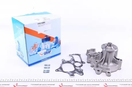 PA1080 Помпа води Toyota Land Cruiser/Prado 3.0D/TD/D-4D 00-/Hiace 2.5-3.0D 06- (R/B)(6 лоп)(з корпусом) GRAF підбір по vin на Brocar
