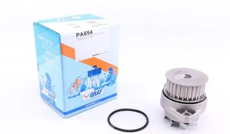 PA654 Помпа води VW Polo III 1.4 16V 96-99/Golf V 1.0 05-13/Seat Cordoba 1.0/1.4 16V 00-02 (27z)(B/B)(7 л) GRAF підбір по vin на Brocar