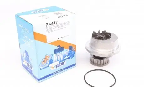 PA442 Помпа воды Opel Astra F/G/Combo/Corsa A/B/Kadett D/E/Vectra 1.4/1.6/i/Si 79-04 (19z) (B/B) (8 лоп) GRAF подбор по vin на Brocar