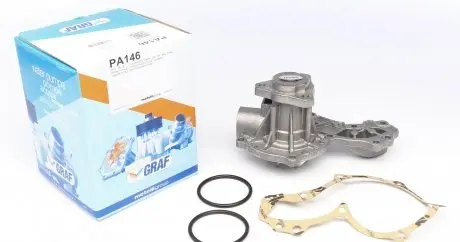 PA146 Помпа воды Audi 80/100/VW Golf I/Jetta I/Passat/T2/T3 1.3-1.7/1.6D/TD 72-92 (B/B) (6лоп) GRAF підбір по vin на Brocar