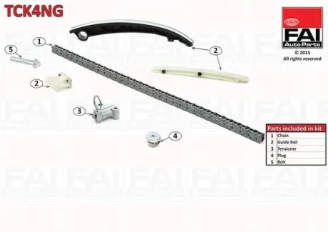 TCK4NG К-кт ланцюга ГРМ Opel Agila Z10XE/XEP/Astra G/H Z12EX/EXP/Z14XEL/XEP/Combo MK II Z14XEP/Corsa B/C/D FAI AUTOPARTS підбір по vin на Brocar