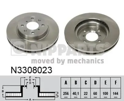 N3308023 Тормозные диски NIPPARTS подбор по vin на Brocar