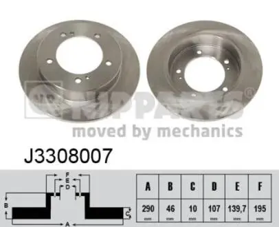 J3308007 Тормозные диски NIPPARTS подбор по vin на Brocar
