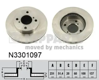 N3301097 Тормозные диски NIPPARTS подбор по vin на Brocar