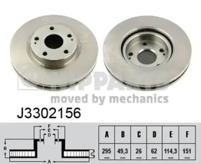 J3302156 Тормозные диски NIPPARTS подбор по vin на Brocar