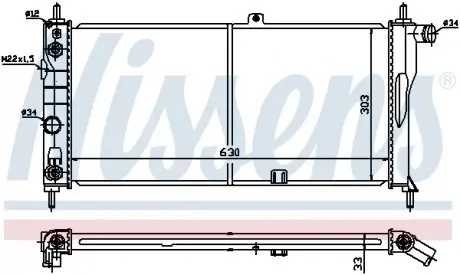 632751 Радіатор NISSENS підбір по vin на Brocar
