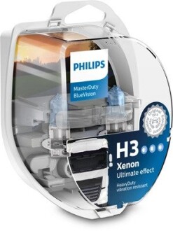 13336MDBVS2 Автолампа Philips 13336mdbvs2 MasterDuty H3 PK22s 70 W светло-голубая PHILIPS підбір по vin на Brocar