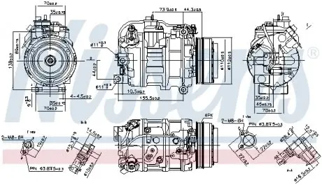 890218 Компресор кондиціонера NISSENS підбір по vin на Brocar