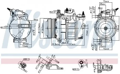 890419 Компресор кондиціонера NISSENS підбір по vin на Brocar