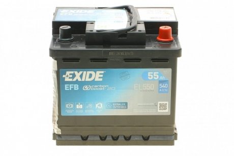EL550 Акумуляторна батарея 55Ah/540A (207x175x190/+R/B13) (Start-Stop EFB) EXIDE підбір по vin на Brocar
