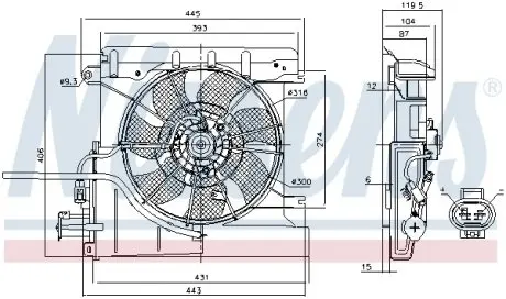85939 Вентилятор радіатора NISSENS підбір по vin на Brocar