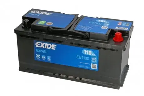 EB1100 Аккумуляторная батарея 110Ah/850A (392x175x190/+R/B13) Excell EXIDE подбор по vin на Brocar