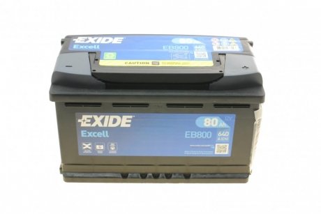 EB800 Аккумуляторная батарея 80Ah/640A (315x175x190/+R/B13) Excell EXIDE подбор по vin на Brocar