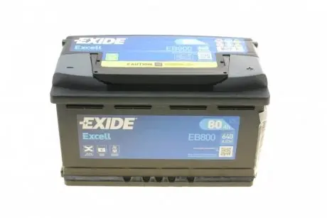 EB800 Аккумуляторная батарея 80Ah/640A (315x175x190/+R/B13) Excell EXIDE подбор по vin на Brocar