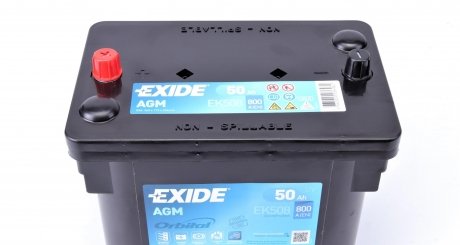 EK508 Аккумуляторная батарея 50Ah/800A (260x173x206/+L/B7) (Start-Stop AGM) Orbital EXIDE підбір по vin на Brocar
