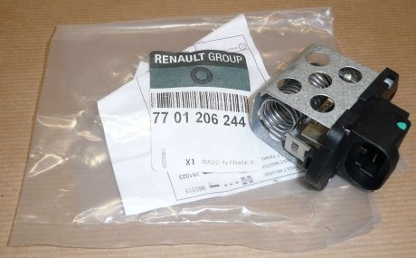 7701206244 Дополнительный резистор, электромотор - вентилятор радиатора RENAULT підбір по vin на Brocar