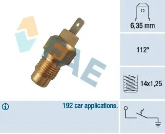 35180 Термовимикач, сигнальна лампа охолоджуючої рідини FAE підбір по vin на Brocar
