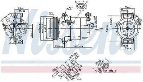 890262 Компресор кондиціонера NISSENS підбір по vin на Brocar