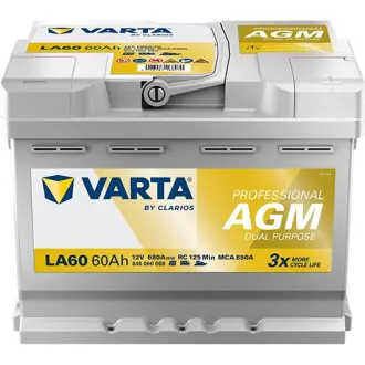 840060068 Аккумулятор VARTA 60Ah/680А PROFESSIONAL DUAL PURPOSE AGM (R+) VARTA подбор по vin на Brocar