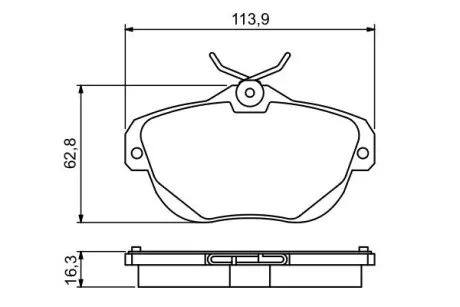 0986494243 Комплект тормозных колодок, дисковый тормоз BOSCH підбір по vin на Brocar