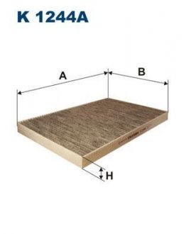 K1244A Фильтр, воздух во внутренном пространстве FILTRON підбір по vin на Brocar