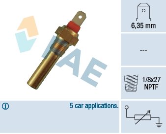 31640 Датчик, температура охлаждающей жидкости FAE підбір по vin на Brocar